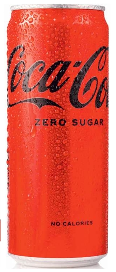 COCA COLA 0,33л ZERO напиток безалкогольный газированный жб банка УЗКАЯ