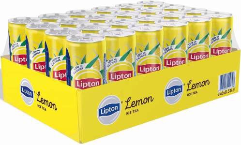 LIPTON 0,33л LEMON с экстрактом чая напиток безалк. негазированный 24шт жб банка