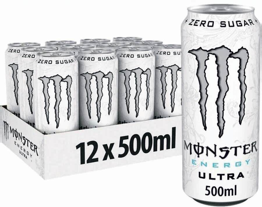 MONSTER 0,5л ULTRA WHITE напиток тонизирующий газированный банка жб 12шт