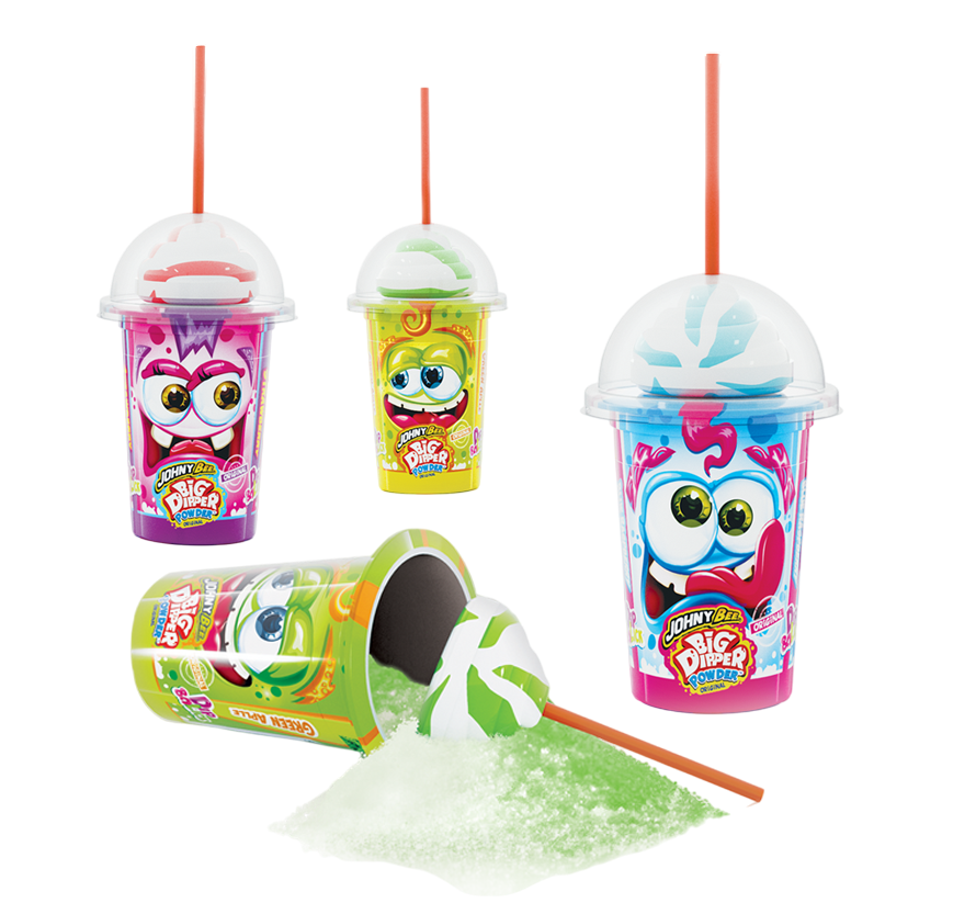 Леденец Dip n Lick Big Dipper с кислой пудрой в ведерке 12 шт Johny Bee