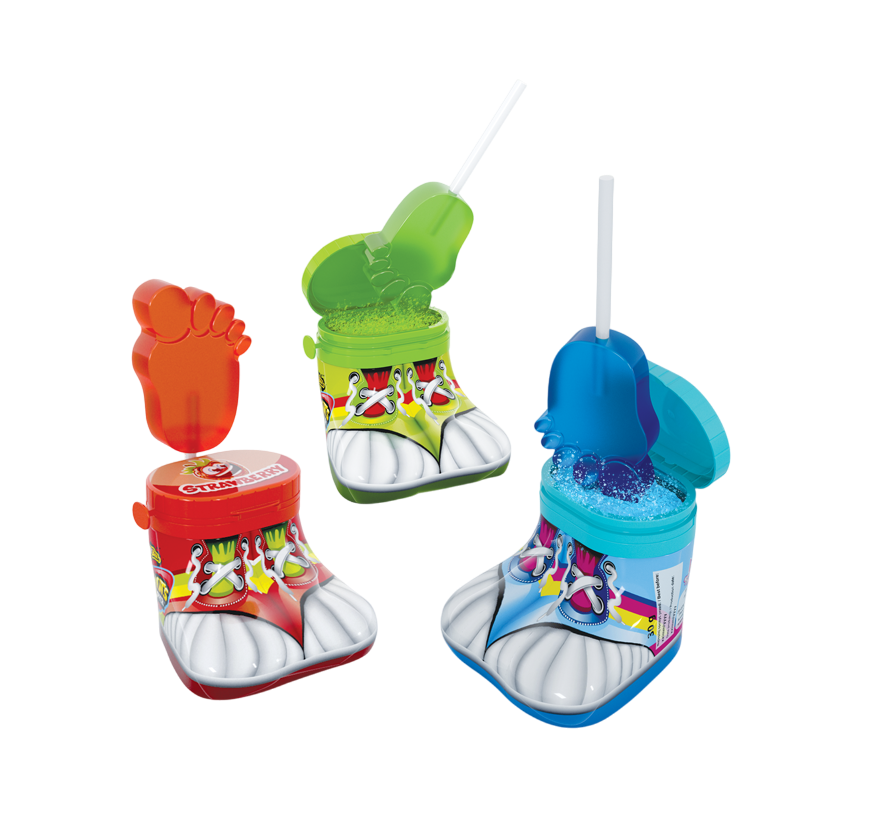 Леденец Dip n Lick Ботинки с пудрой (Boots Dipper) 24 шт Johny Bee