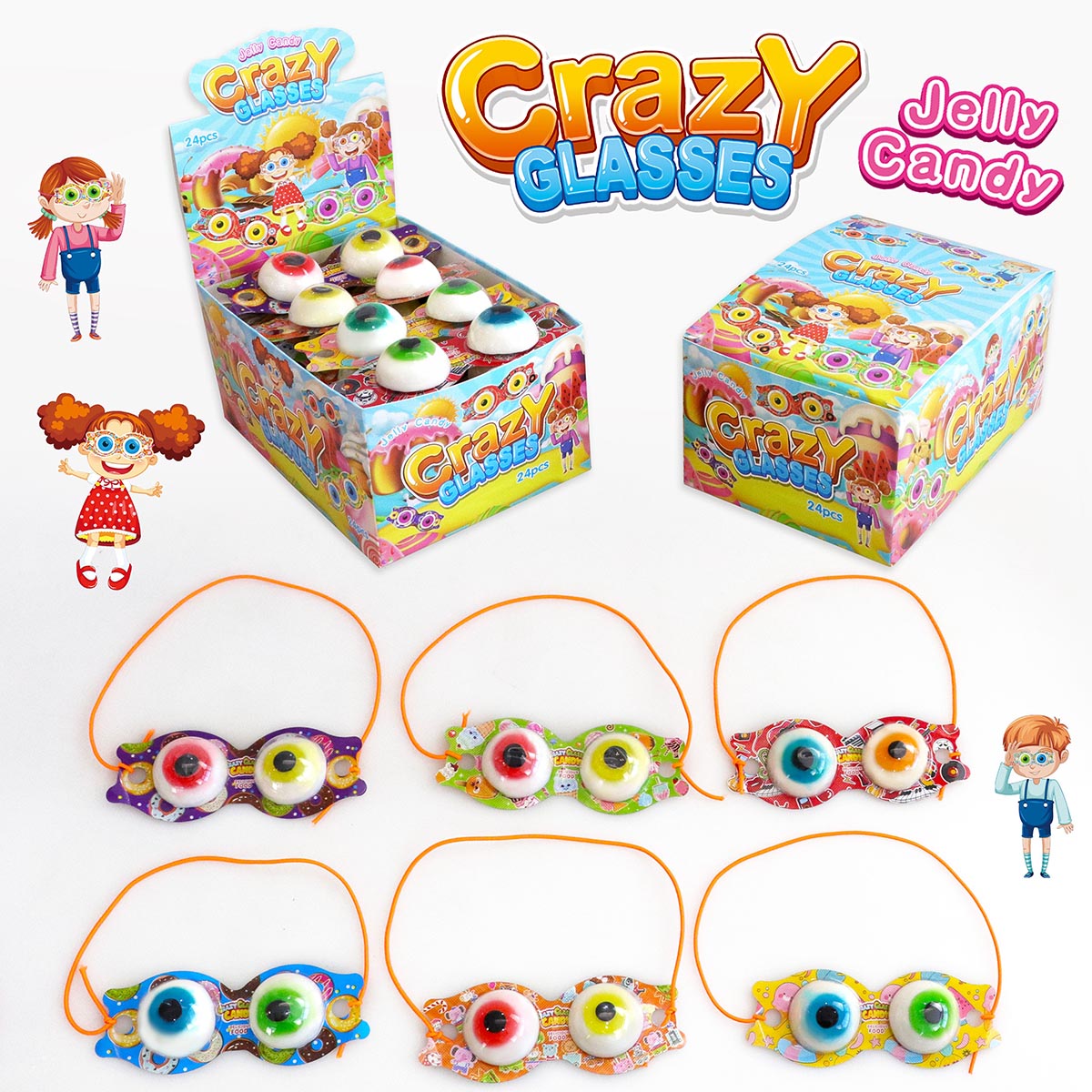 Мармелад 15г. Crazy glasses jelly 12*24шт