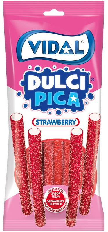 VIDAL Мармелад STIXI 90г Карандаш Клубника Кислая (Sour Strawberry Pencils) 14шт
