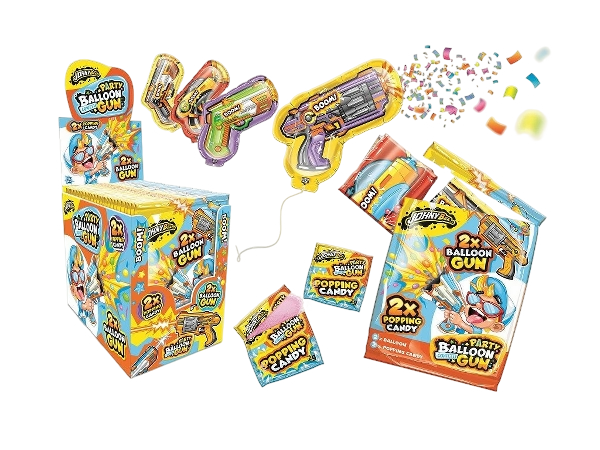 Шипучка + шары воздушные Сonfetti Gun (Ballon) 24шт, Johny Bee