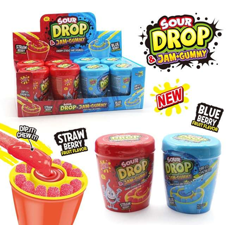 Жидкая карамель-гель + мармелад Sour drop pen jam+gummy 12*8*96г