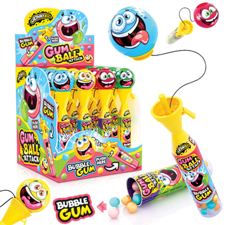 Игрушка Атакующий мяч с жевательной резинкой внутри (Gum Ball Attack), 16шт Johny Bee