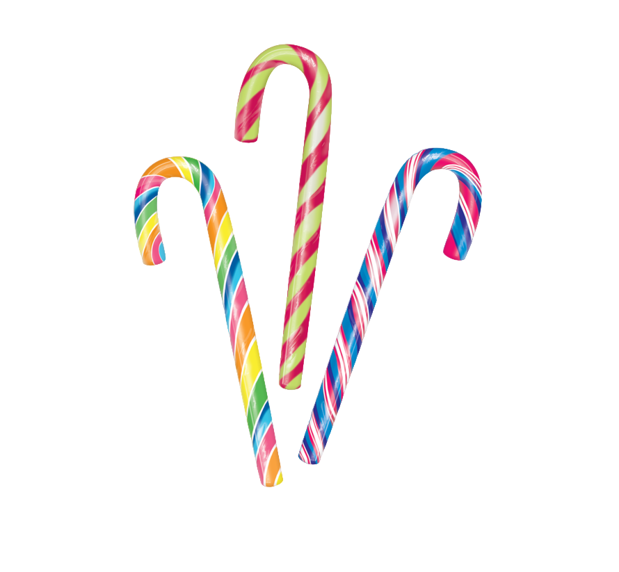 Леденец Трость разноцветная 4*100шт (Cane multi color) JohnyBee