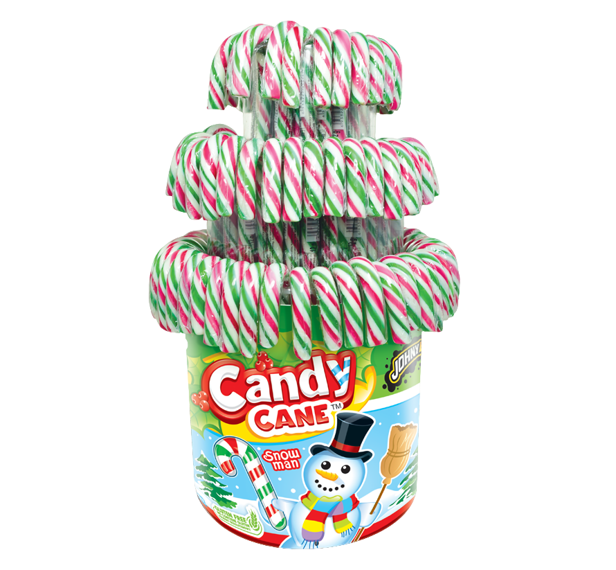 Леденец Трость 12г красно-бело-зеленая (Candy Cane) 100шт JohnyBee