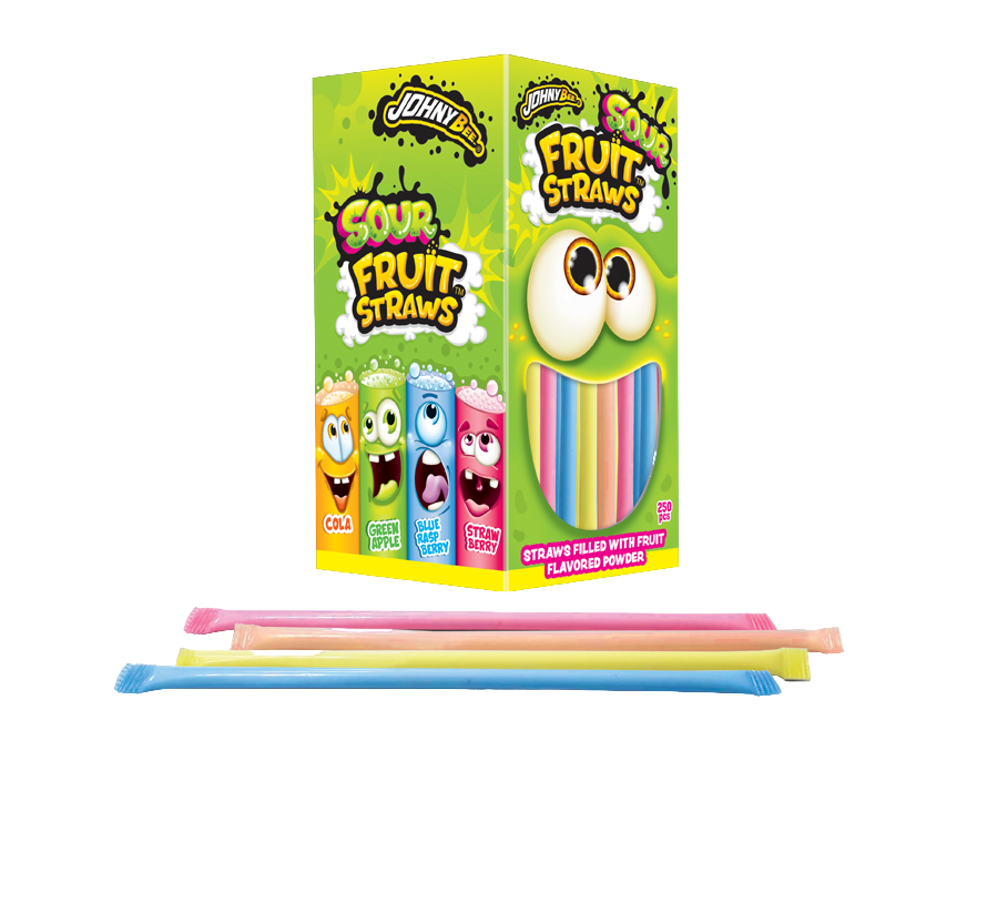 Шипучка в трубочке кислая фруктовая Fruit Starws Johny Bee 250 шт