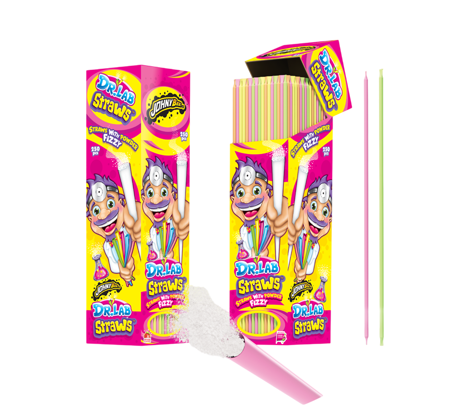 Шипучка в трубочке Dr. Lab Straws Johny Bee 250 шт*7.5г