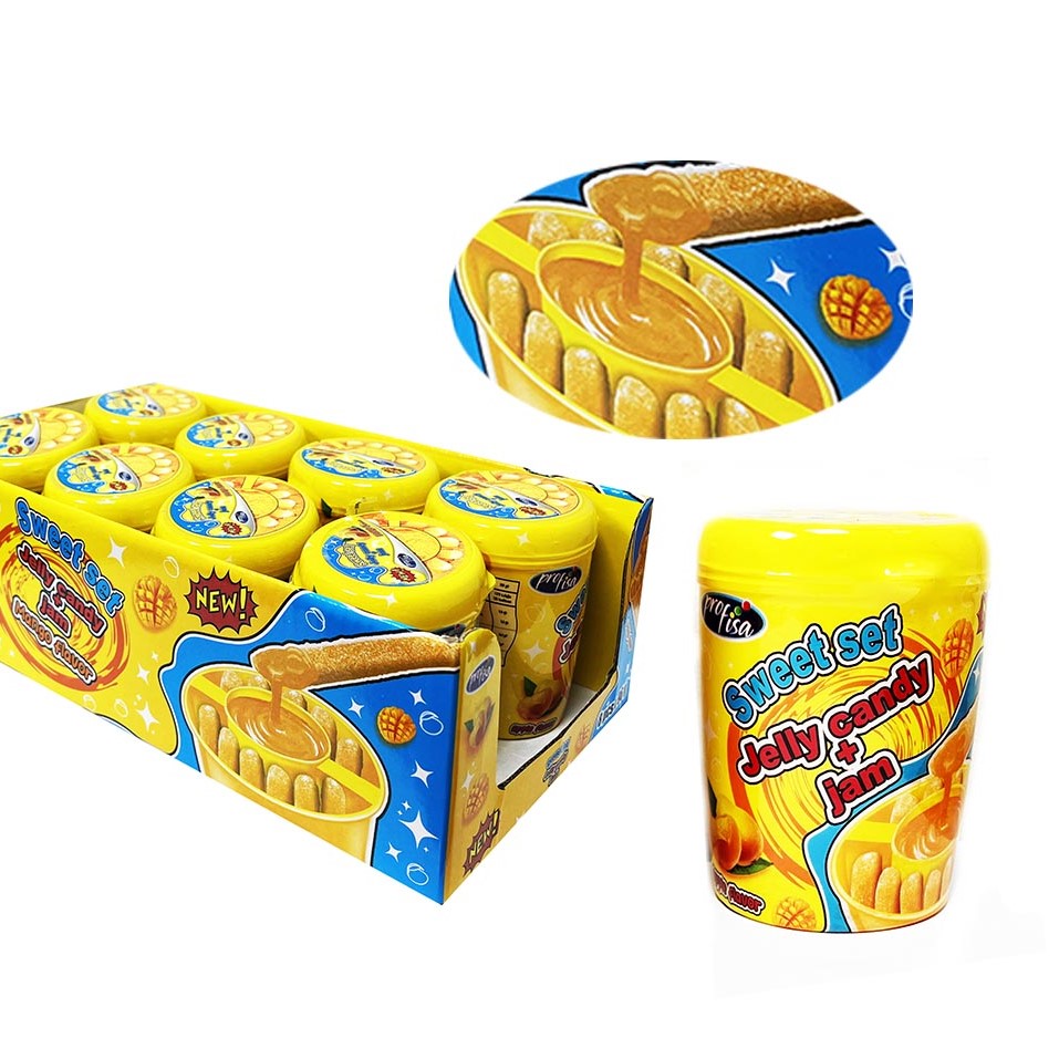 Жидкая карамель-гель + мармелад 60г Sweet set jelly candy+ jam mango 12*8