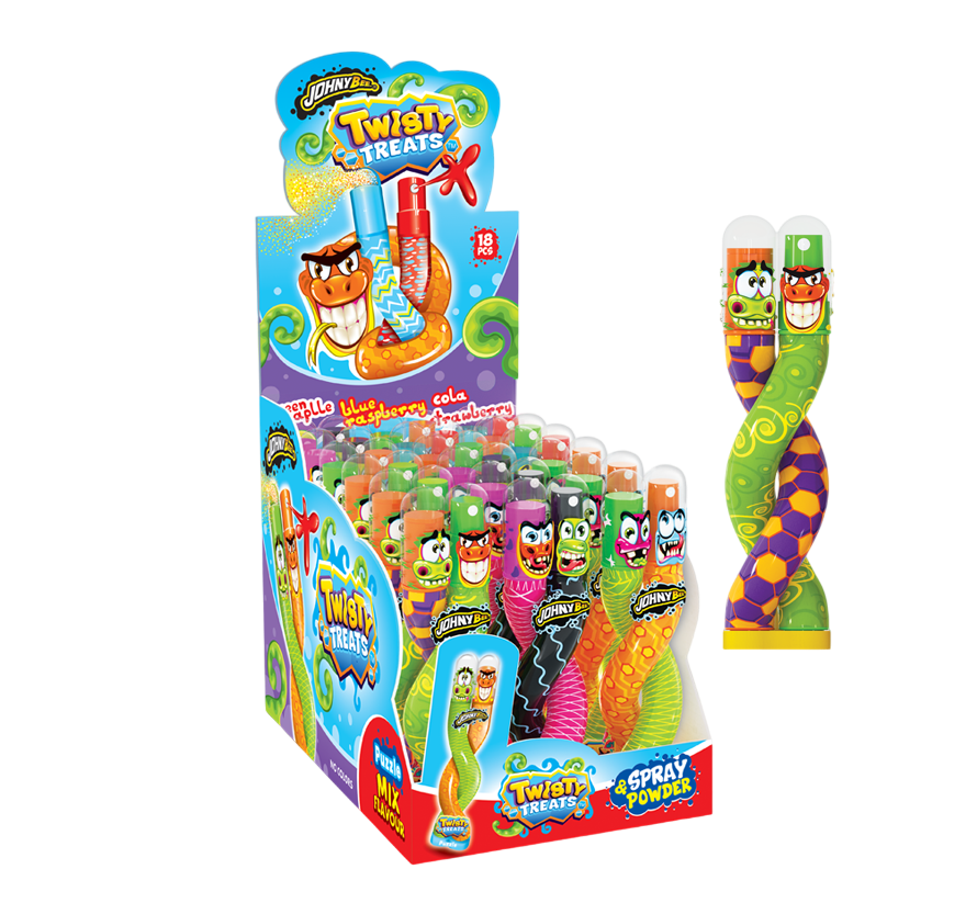 Жидкая конфета Змея спрей Twisty Treats 18шт Johny Bee