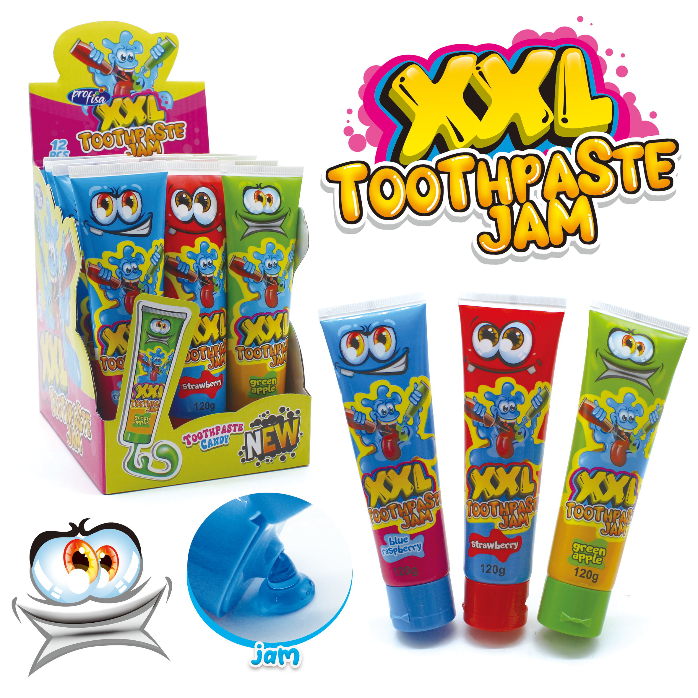 Жидкая карамель-гель XXL toothpaste jam 12*12*120г