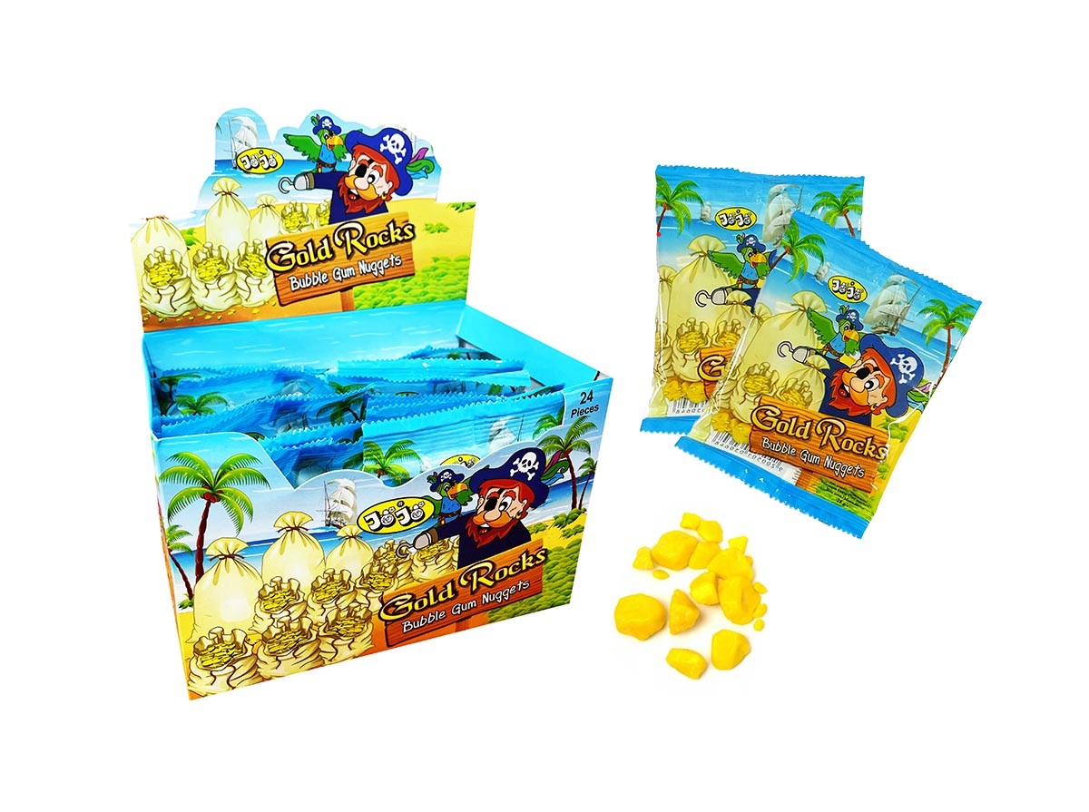 Жев.резинка JoJo "Gold rocks bubble gum nuggets" 12*24*28гр.