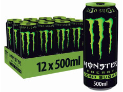 MONSTER 0,5л Energy Zero (без сахара) напиток тонизирующий газированный банка жб 12шт
