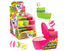 Леденец Dip'N'Lick Sour Potty + Gel Унитаз с ГЕЛЕМ и пудрой, 12 шт Johny Bee
