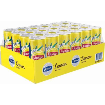 LIPTON 0,33л LEMON с экстрактом чая напиток безалк. негазированный 24шт жб банка (2261)