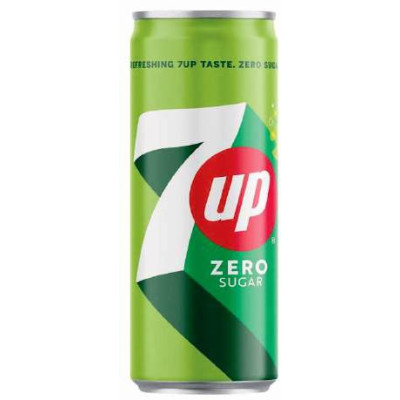 7 UP 0,33л ZERO напиток безалкогольный газированный *24шт жб банка (2179)
