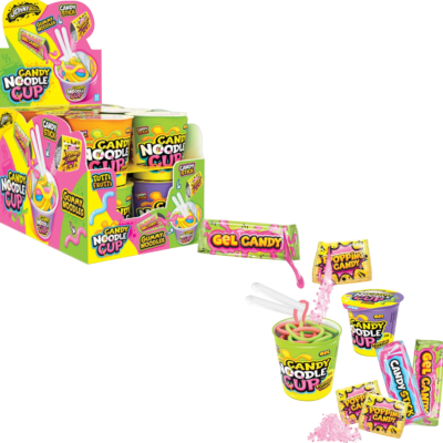 Мармелад+декстрозное драже+гель+шипучка Candy Noodle Cup 12шт, Johny Bee