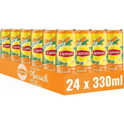 LIPTON 0,33л PEACH с экстрактом чая напиток безалк. негазированный 24шт жб банка (2278)