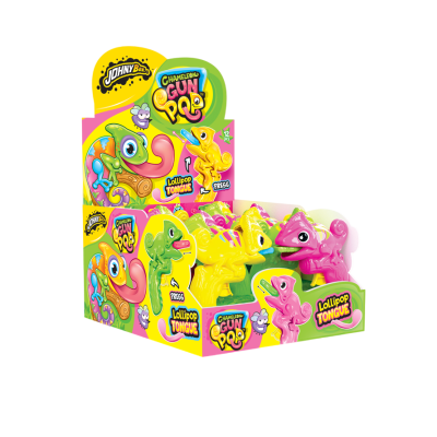Игрушка с леденцом Пистолет Chameleon Gun Pop 12шт Johny Bee