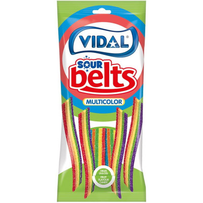 VIDAL Мармелад STIXI 90г Ремень Радуга Кислый (Sour Rainbow Belts) 14 шт (2438)