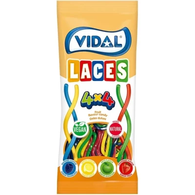 VIDAL Мармелад STIXI 85г Шнурки Радужные (Rainbow Laces) 14шт VEGAN