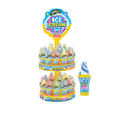 Леденец Dip n Lick Мороженое с драже Стенд (Ice cream Pop) Johny Bee 34 шт