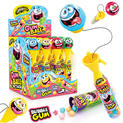 Игрушка Атакующий мяч с жевательной резинкой внутри (Gum Ball Attack), 16шт Johny Bee