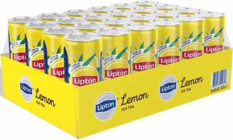 LIPTON 0,33л LEMON с экстрактом чая напиток безалк. негазированный 24шт жб банка