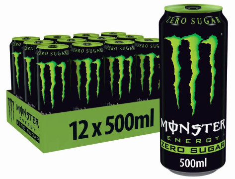 MONSTER 0,5л Energy Zero (без сахара) напиток тонизирующий газированный банка жб 12шт