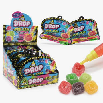 Жидкая карамель-гель + мармелад 55г Mix flavour Sour drop pen jam 12*12шт