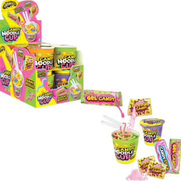 Мармелад+декстрозное драже+гель+шипучка Candy Noodle Cup 12шт, Johny Bee