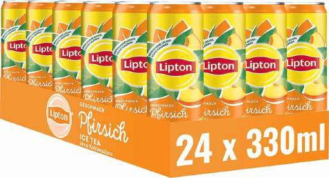 LIPTON 0,33л PEACH с экстрактом чая напиток безалк. негазированный 24шт жб банка
