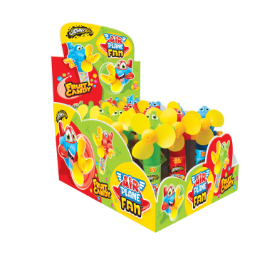 Драже сахарное с игрушкой Вентилятор Самолетик Air Plane Fan12шт, Johny Bee