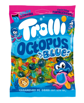 Мармелад Тролли 100г Осьминог BLUE красящий 12шт