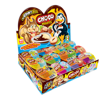 Шоколадный крем Johny Bee Сердечки (Choco Hearts) 48 шт