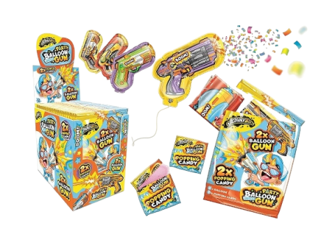 Шипучка + шары воздушные Сonfetti Gun (Ballon) 24шт, Johny Bee