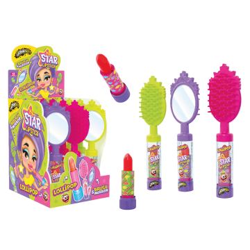 Игрушка "Зеркало/Расческа" с леденцом (My Star Lipstick), 12шт, Johny Bee