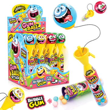 Игрушка Атакующий мяч с жевательной резинкой внутри (Gum Ball Attack), 16шт Johny Bee