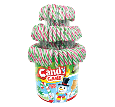 Леденец Трость 12г красно-бело-зеленая (Candy Cane) 100шт JohnyBee