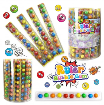 Жевател.резинка (шар) "Ruler bubble gum" PFS01092 12*45*25гр.