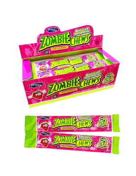 Жевательная конфета Zombie/Kuziziu chews sour strawberry кислая Клубника 24шт*20гр