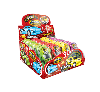 Леденец Whistle Car Pop с игрушкой Свисток, 24шт, Johny Bee